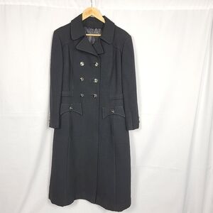Vintage Black Wool Double Breasted Coat #1996